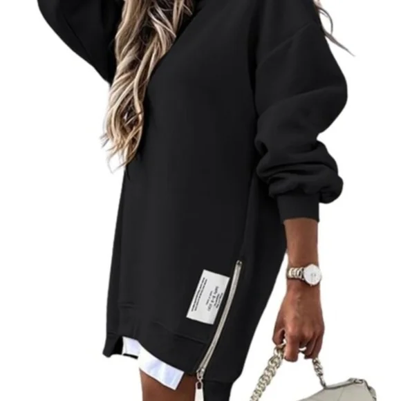 Elegant Black Bomber Jacket for Women - Picture 2 of 5